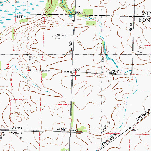 Topographic Map of Henderson School (historical), WI