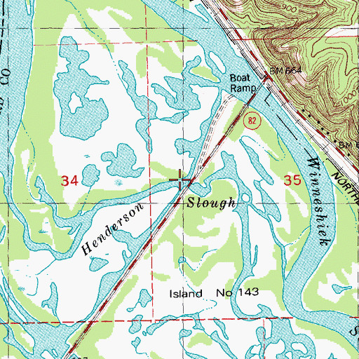 Topographic Map of Henderson Slough, WI