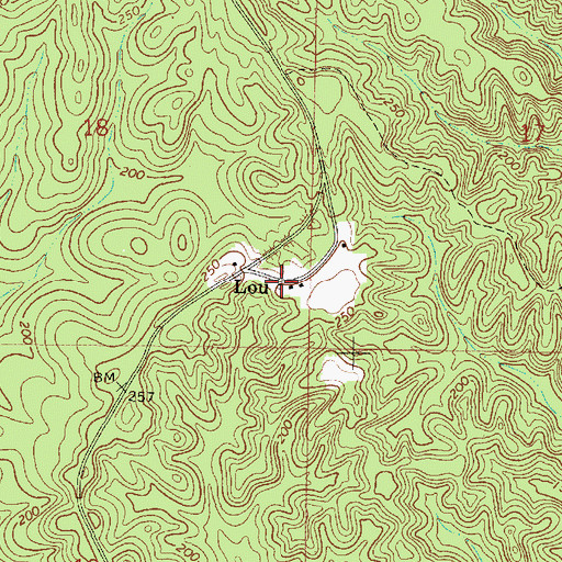 Topographic Map of Lou, AL