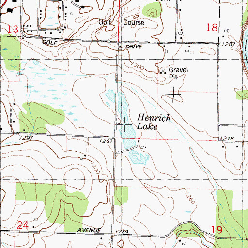 Topographic Map of Henrich Lake, WI