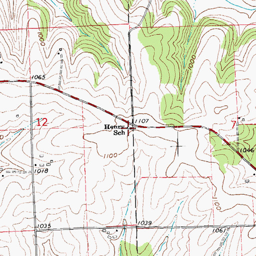 Topographic Map of Henry School, WI