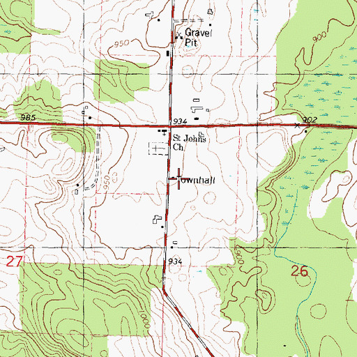 Topographic Map of Hermansfort School (historical), WI