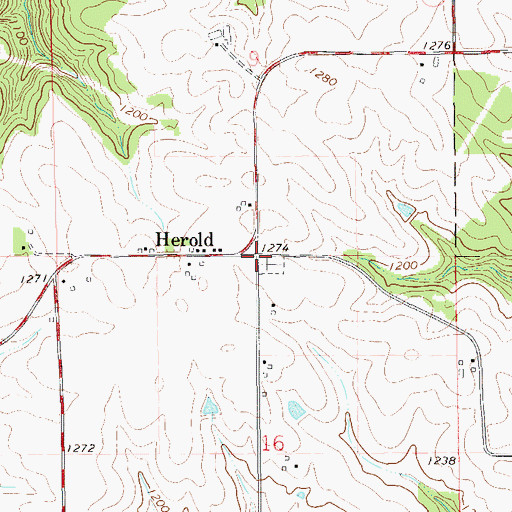 Topographic Map of Herold, WI