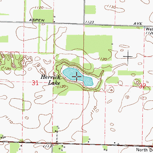 Topographic Map of Herrick Lake, WI