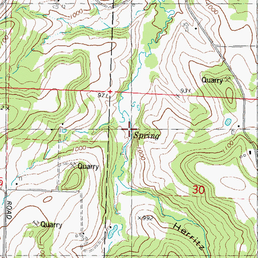 Topographic Map of Herritz Hollow, WI