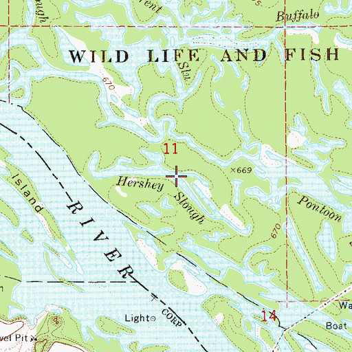 Topographic Map of Hershey Slough, WI