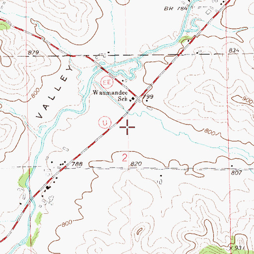 Topographic Map of Hesch Valley, WI
