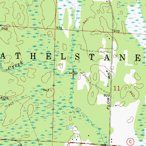 Topographic Map of Heubler Creek, WI