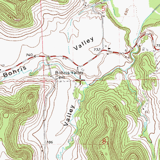 Topographic Map of Heuer Valley, WI