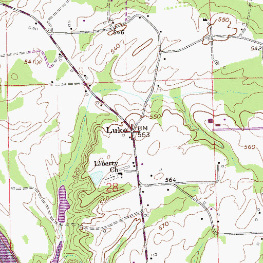 Topographic Map of Luke, AL