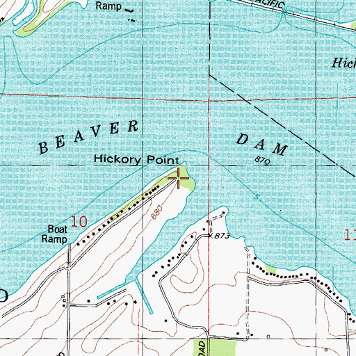 Topographic Map of Hickory Point, WI