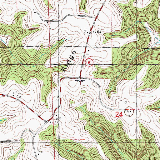 Topographic Map of Hickory Ridge, WI
