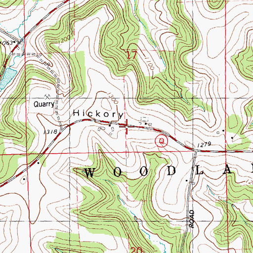 Topographic Map of Hickory Ridge, WI