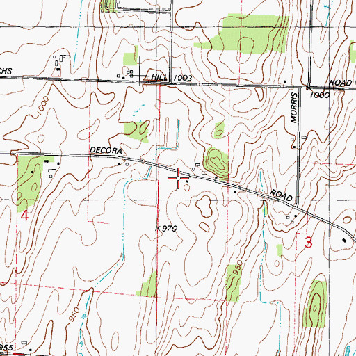 Topographic Map of Hickory Shade School (historical), WI