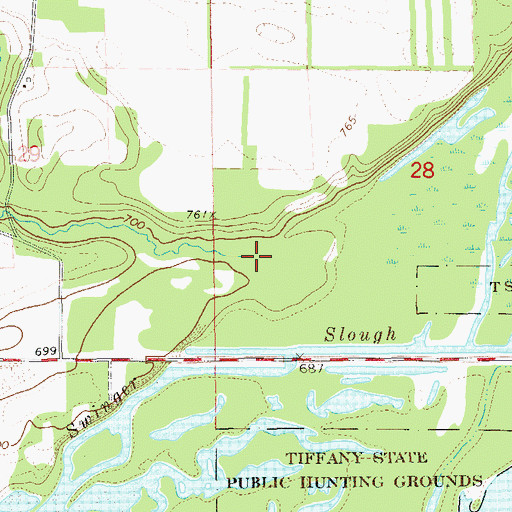 Topographic Map of Hicks Valley, WI