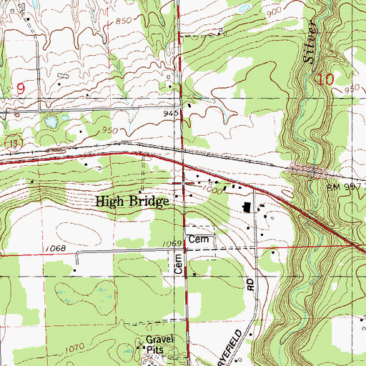 Topographic Map of High Bridge, WI