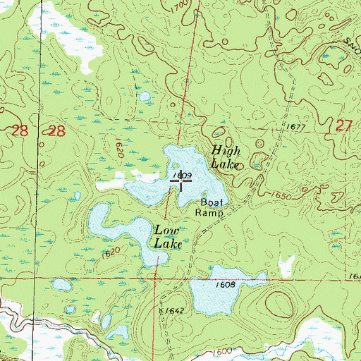 Topographic Map of High Lake, WI