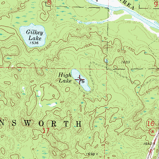 Topographic Map of High Lake, WI