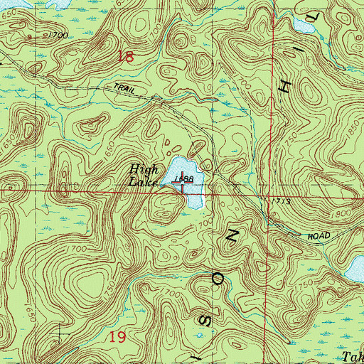 Topographic Map of High Lake, WI