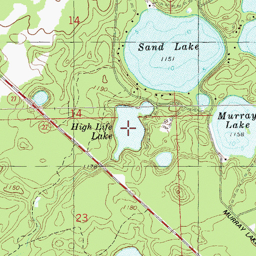 Topographic Map of High Life Lake, WI