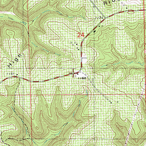 Topographic Map of High Ridge, WI
