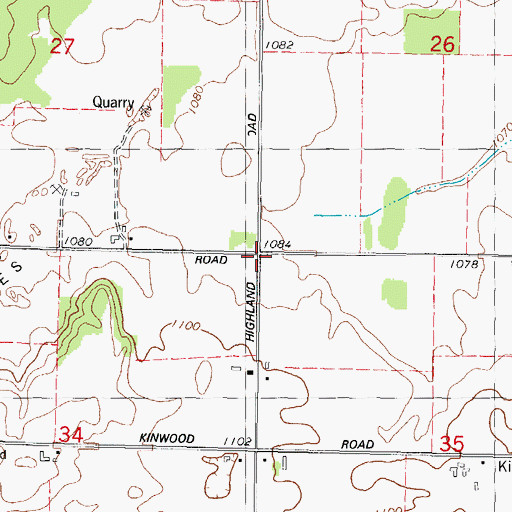 Topographic Map of Highland School (historical), WI