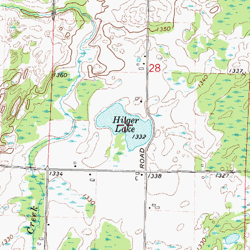 Topographic Map of Hilger Lake, WI