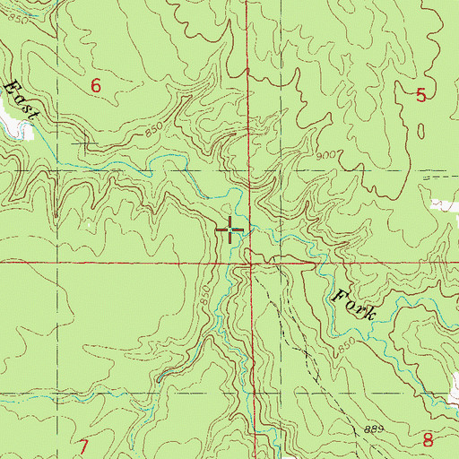 Topographic Map of Hill Creek, WI