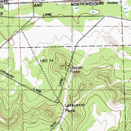Topographic Map of Hill H, WI
