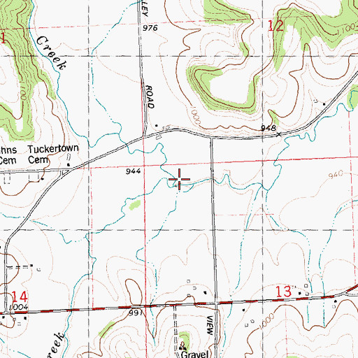 Topographic Map of Hill Point Creek, WI