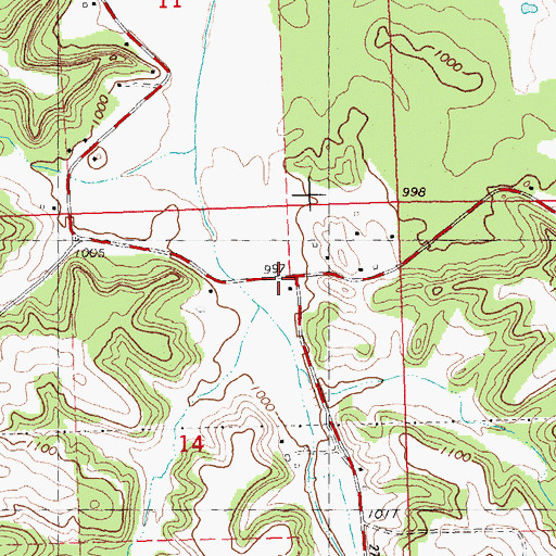 Topographic Map of Hill School, WI