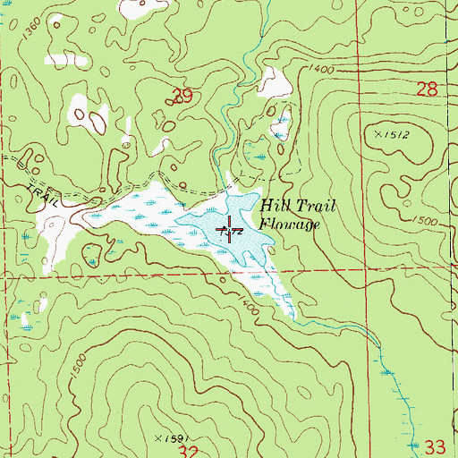 Topographic Map of Hill Trail Flowage, WI