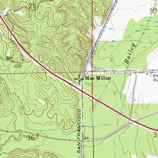 Topographic Map of MacMillan, AL