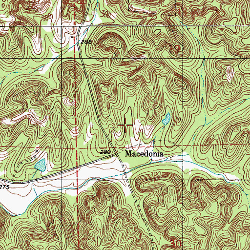 Topographic Map of Macedonia, AL