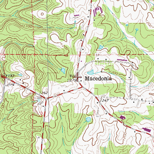 Topographic Map of Macedonia, AL