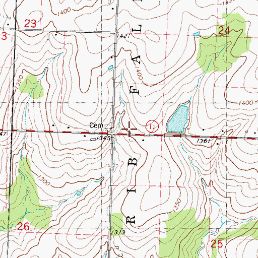 Topographic Map of Hillside School, WI