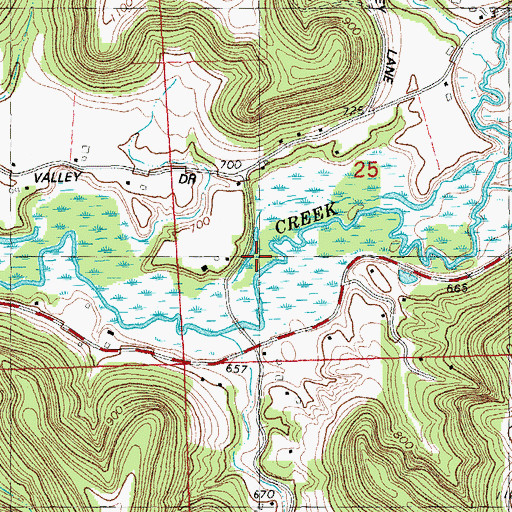 Topographic Map of Hilltop School, WI