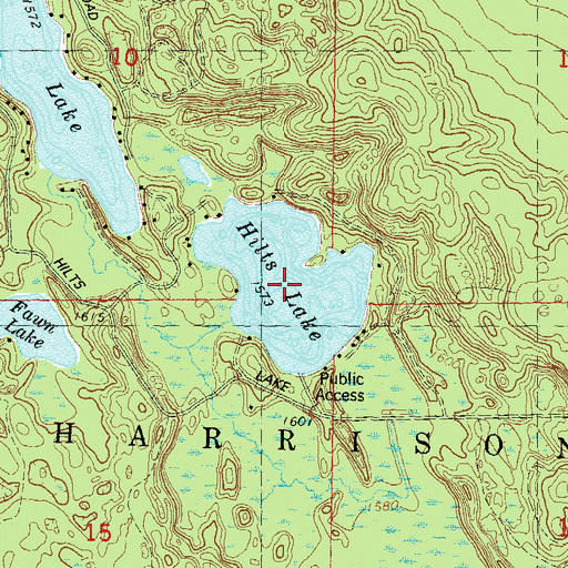 Topographic Map of Hilts Lake, WI