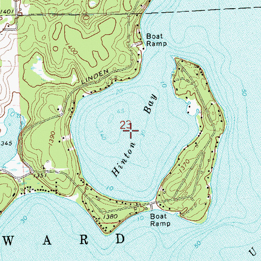 Topographic Map of Hinton Bay, WI