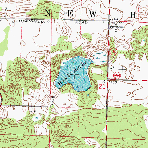 Topographic Map of Hintz Lake, WI