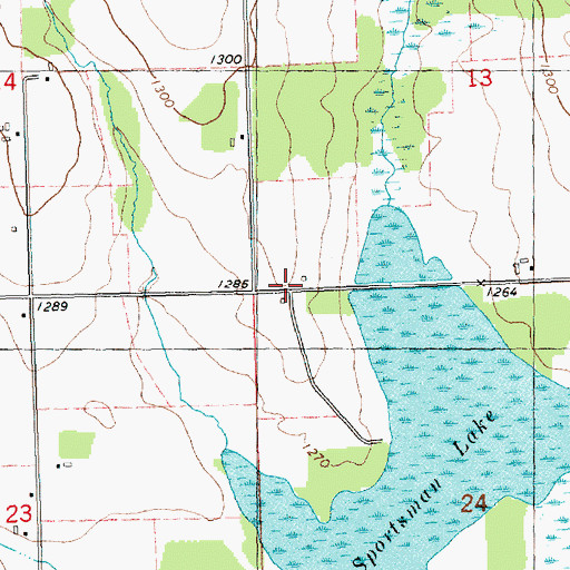 Topographic Map of Hixon Heights School, WI