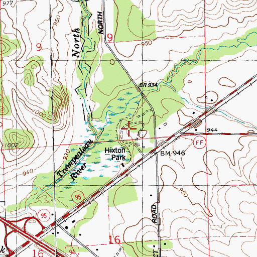 Topographic Map of Hixton Park, WI