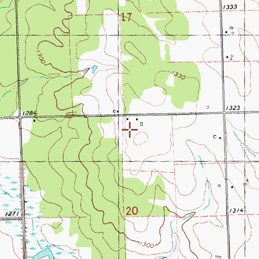 Topographic Map of Hoard Center School, WI