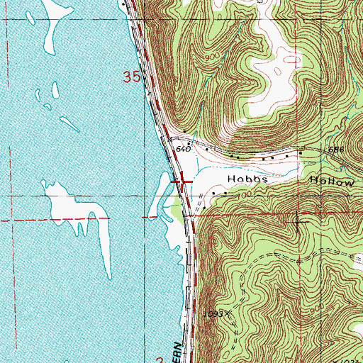 Topographic Map of Hobbs Hollow, WI