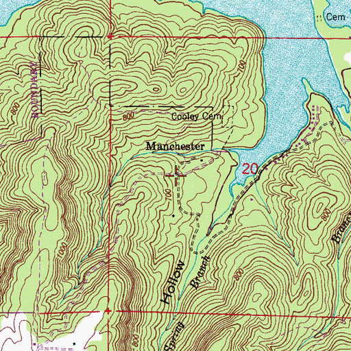 Topographic Map of Manchester, AL