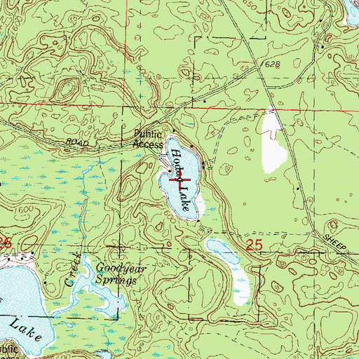 Topographic Map of Hodag Lake, WI