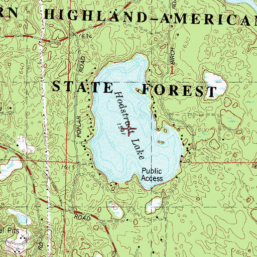 Topographic Map of Hodstradt Lake, WI