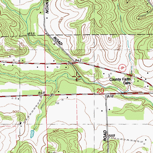 Topographic Map of Hoffman Creek, WI