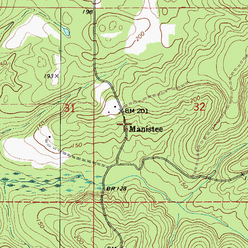 Topographic Map of Manistee, AL