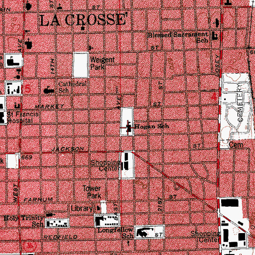 Topographic Map of La Crosse Offsite Preschool, WI
